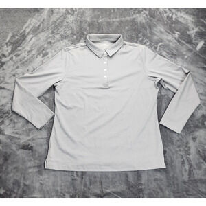 EKLENTSON Women's Long Sleeve Polo Golf T-Shirts Light Gray XL